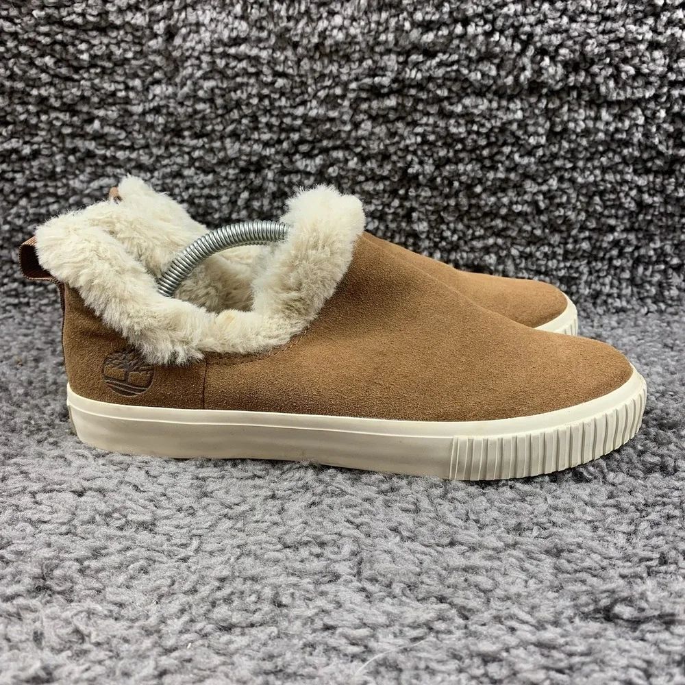Timberland Skyla bay suede  Faux Fur lined slip on bootie shoes Women's Size 7.5